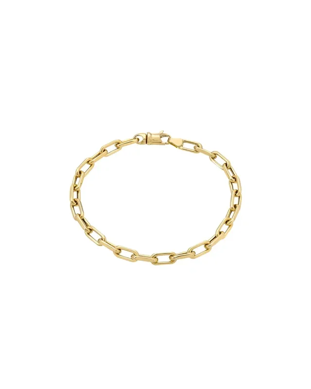 14k Gold Large Open Link Chain Bracelet