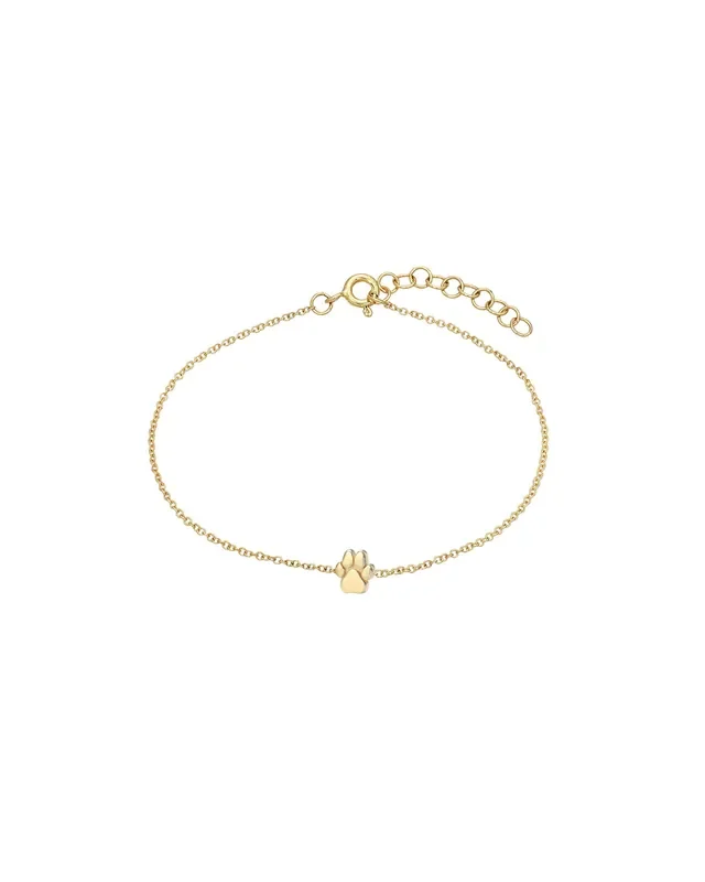 14k Gold Tiny Paw Anklet