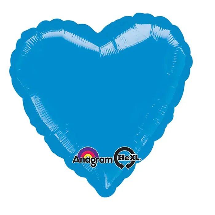 18 ” Blue Metallic Heart Balloon – Perfect for Love & Valentine’s Day