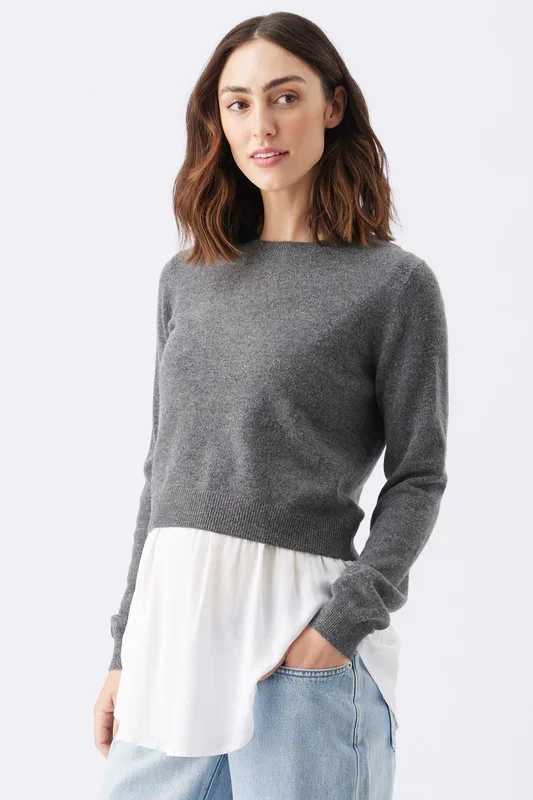 2-in-1 maternity and nursing blouse with sweater