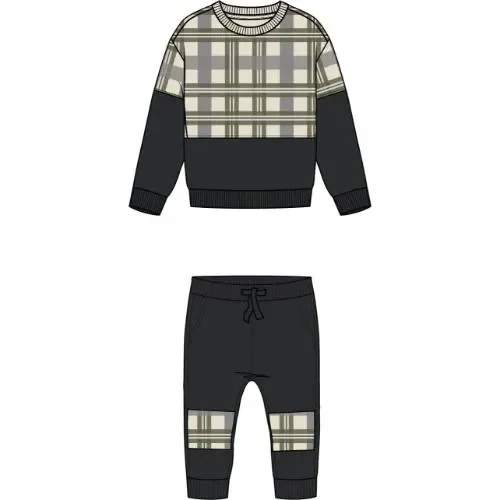 2 PCS SET: L/S TOP AND PANT KNIT-BLACK