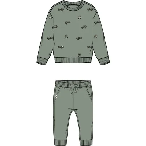 2 PCS SET: L/S TOP AND PANT KNIT-GREEN DUSTY