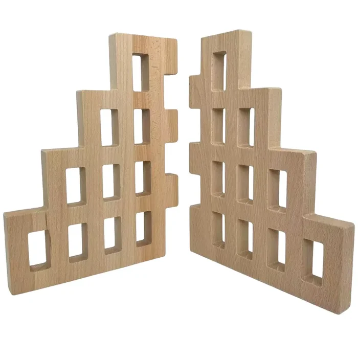 2 Pcs Wooden Skyline Window Building Set Only