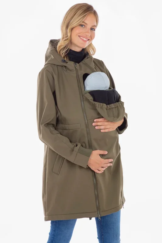 3 in 1 Umstands- und Tragejacke khaki