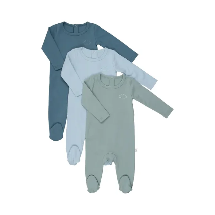 3 Pack Footies-blue