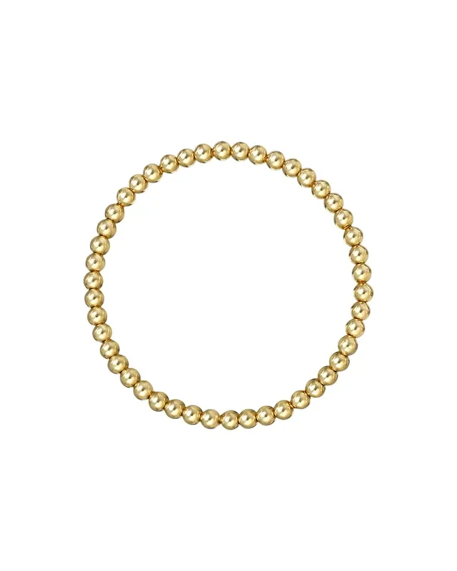 4mm Gold Bead Bracelet