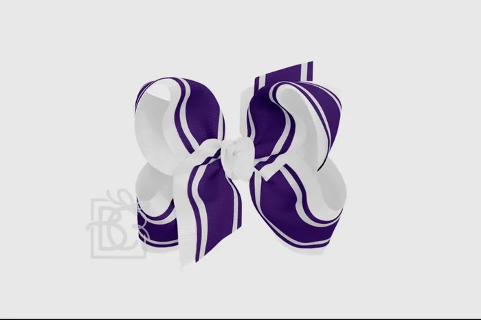 5.5 varsity bold stripe game day purple & white