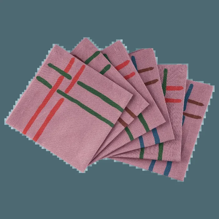 6 Napkins La Vie En Rose