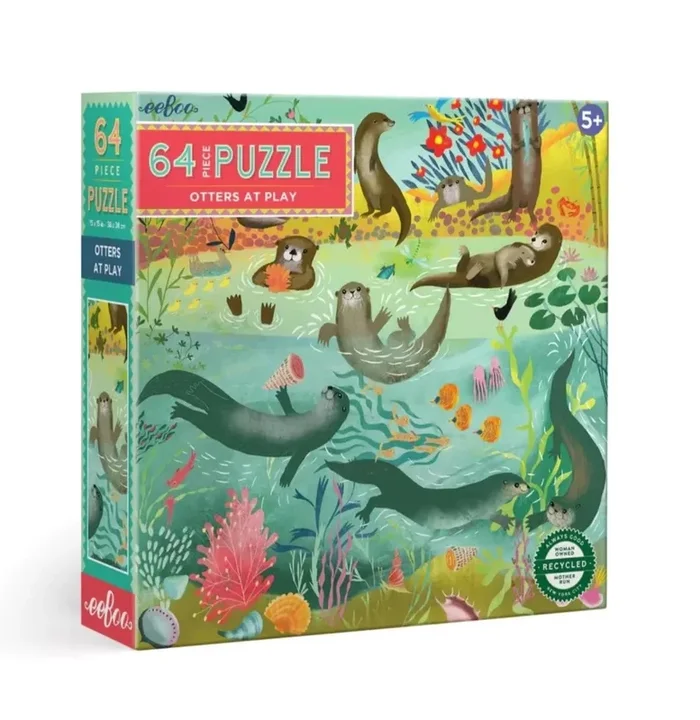 64 Piece Puzzle – Otters At Play