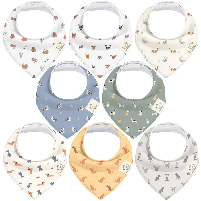 8-pack Baby Bandana Bibs – Pets & Paws