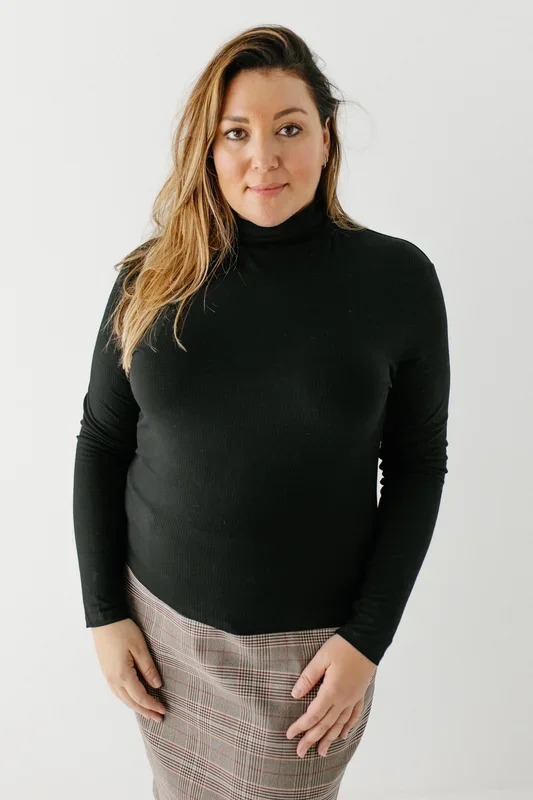 ‘Brianna’ Bamboo Blend Ribbed Mock Neck Top FINAL SALE