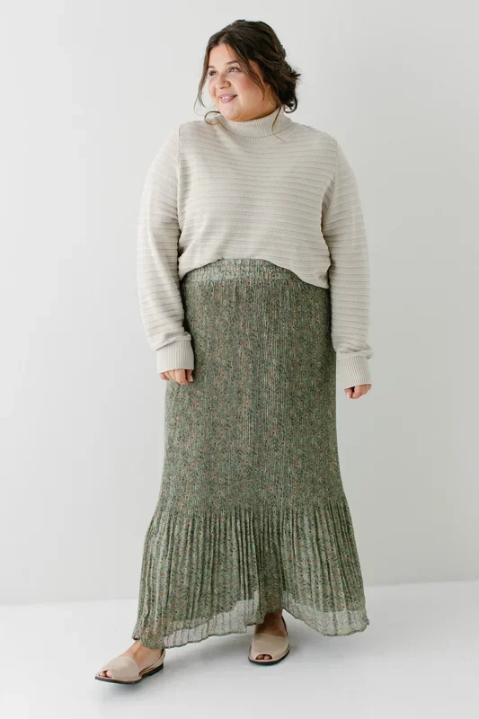 ‘Celine’ Accordion Pleated Floral Maxi Skirt FINAL SALE