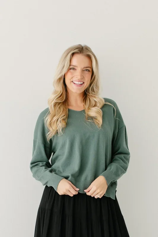 ‘Cinda’ V-Neck Cotton Sweater