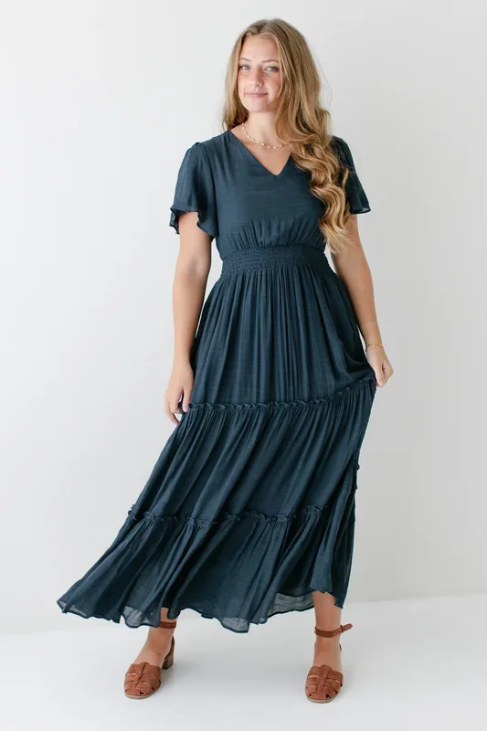 ‘Elizabeth’ Textured Tiered Maxi Dress