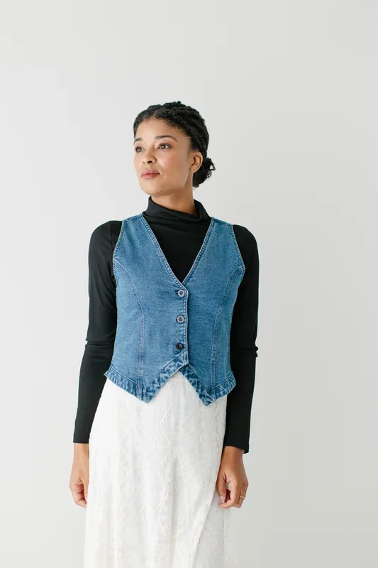 ‘Kendall’ Button Down Denim Vest