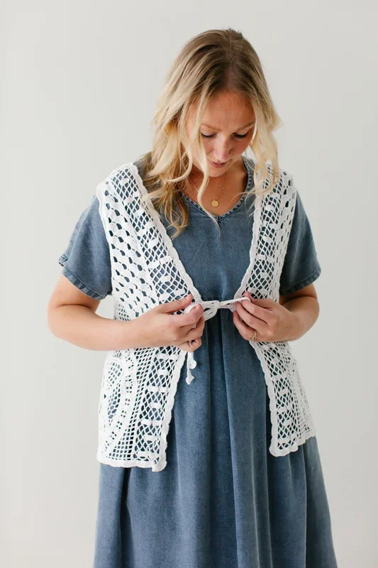 ‘Kendra’ Crochet Knit Vest FINAL SALE