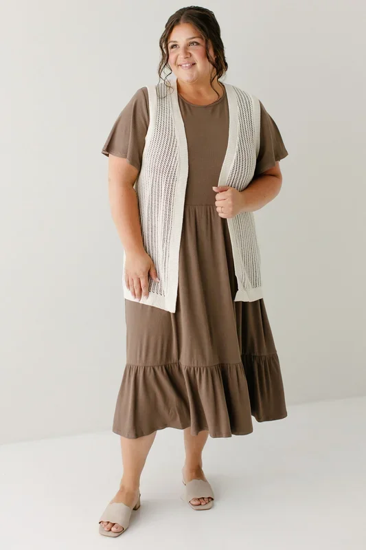 ‘Lainey’ Sleeveless Cotton Cardigan in Cream FINAL SALE