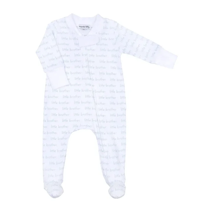 ‘Little Brother’ Printed Zipper Footie