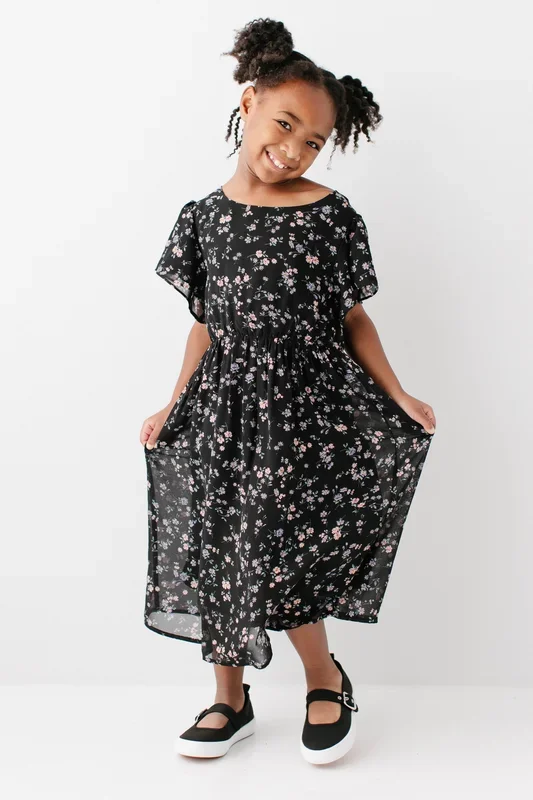 ‘Naomi’ Girl Floral Midi Dress