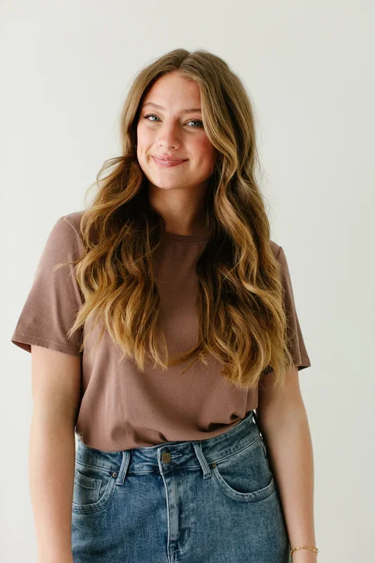 ‘Shelly’ Bamboo Blend Ribbed Tee FINAL SALE