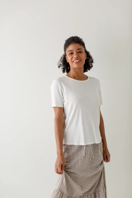 ‘Shelly’ Cotton Blend Ribbed Tee FINAL SALE