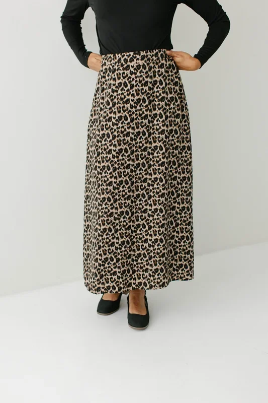 ‘Stella’ Leopard Print Maxi Slip Skirt