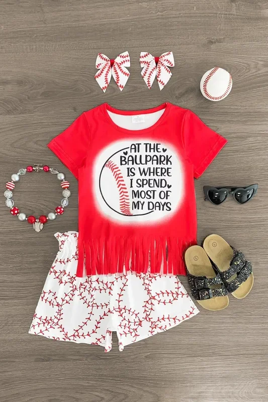 “At the Ballpark is Where I Spend Most of My Days ” Baseball Short Set