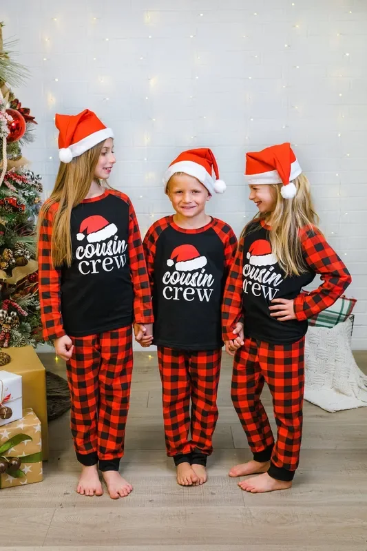 “Cousin Crew ” Buffalo Plaid Pajamas