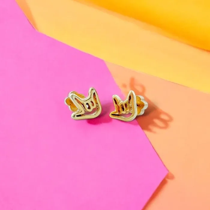 “I Love You ” Tiny Stud Earrings