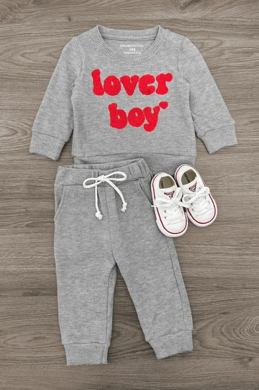 “Lover Boy ” Waffle Knit Lounge Set