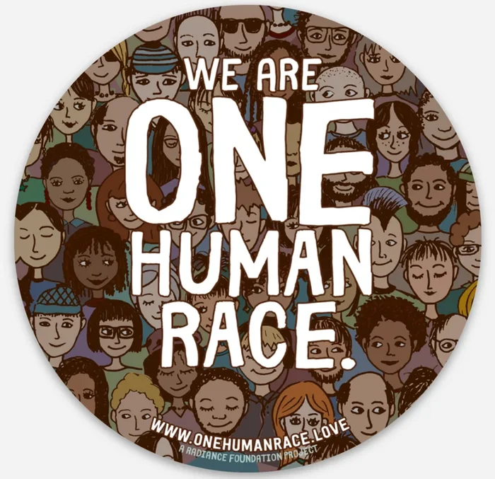 “One Human Race” 3-inch circle sticker