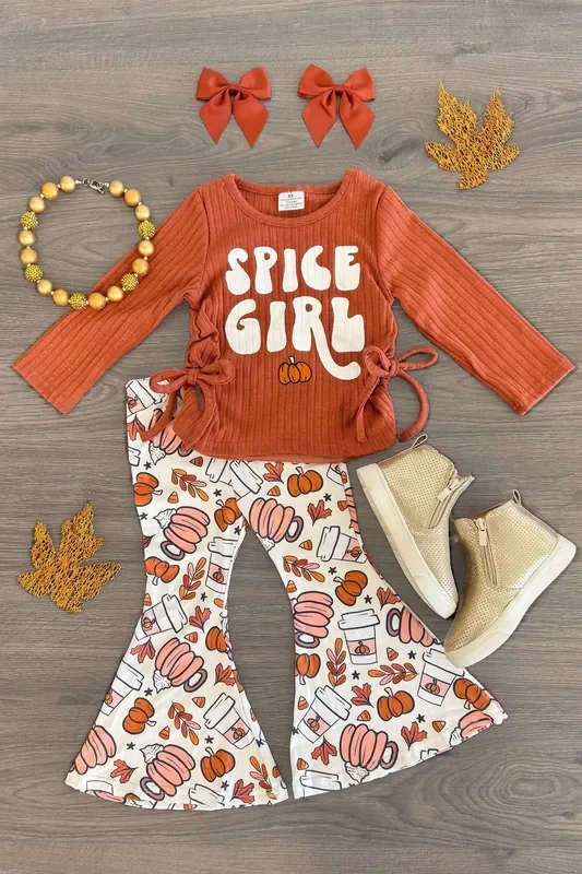 “Spice Girl ” Pumpkin Bell Bottom Set