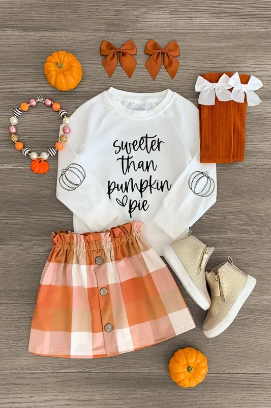 “Sweeter Than Pumpkin Pie ” Suede Skirt Set