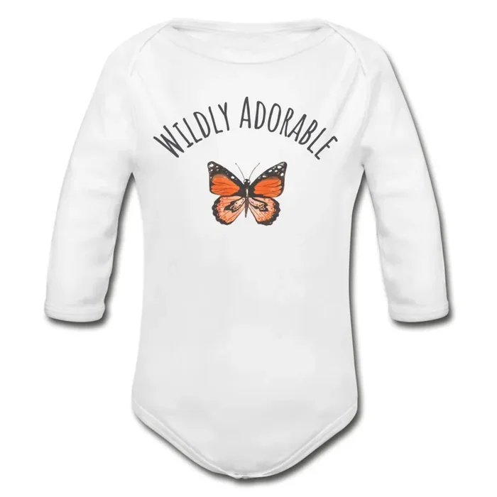 “Wildly Adorable ” Organic Long Sleeve Onesie | Butterfly