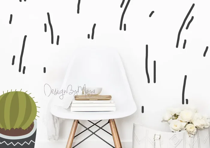 Abstract Curvy Lines – Fabric Nursery Wall Art Decals