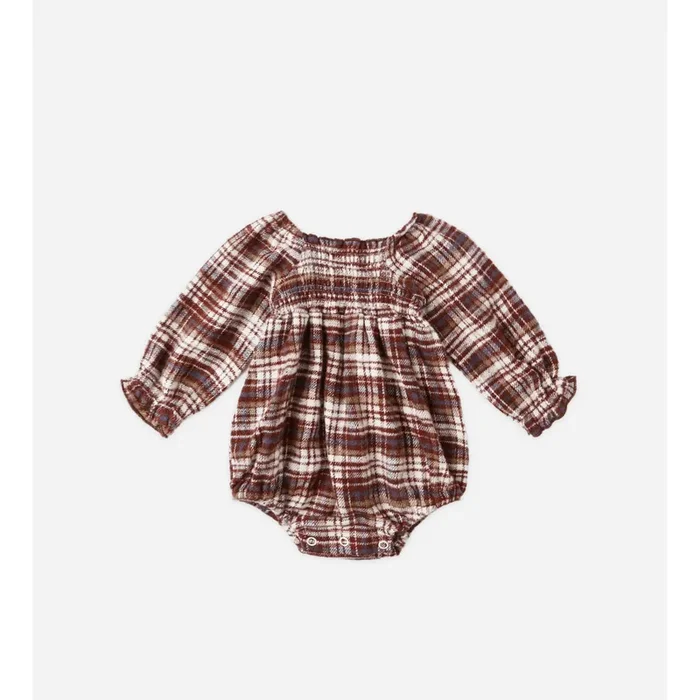 ADELAIDE ROMPER || BURGUNDY PLAID