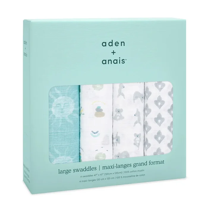 ADEN+ANAIS BOUTIQUE COTTON MUSLIN SWADDLES 4 PACK
