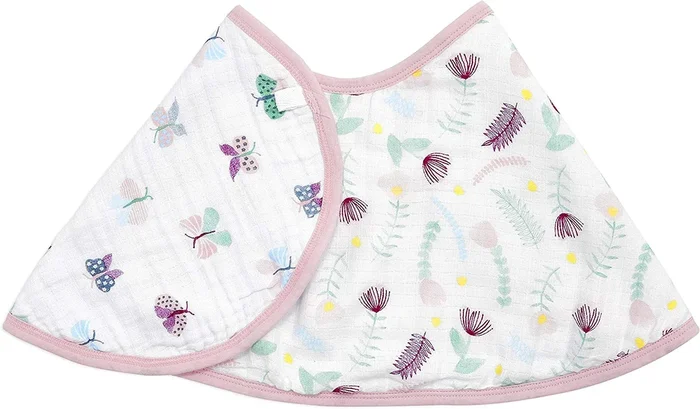 aden+anais Burpy Baby Bib in Floral Fauna