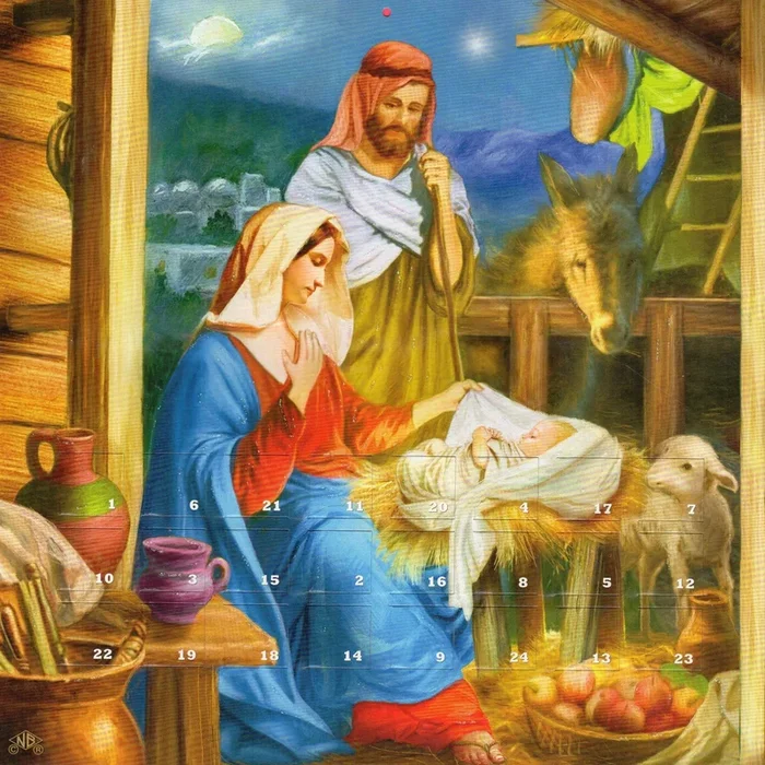 Advent Calendar – Nativity with Donkey and Lamb
