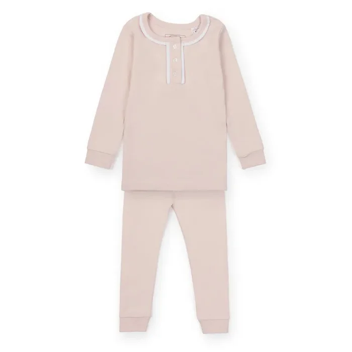 Alden Girls’ Pima Cotton Pajama Pant Set – Light Pink