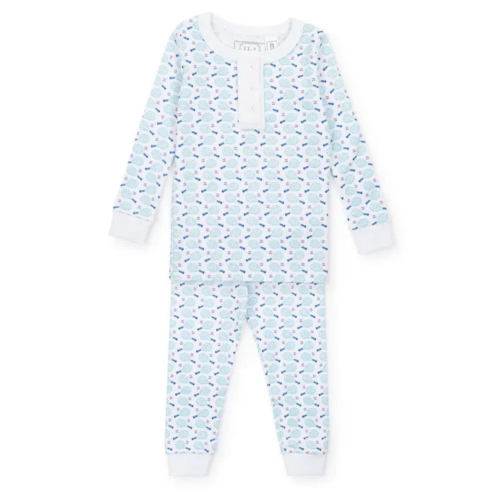 Alden Girls’ Pima Cotton Pajama Pant Set – Tennis Match Pink