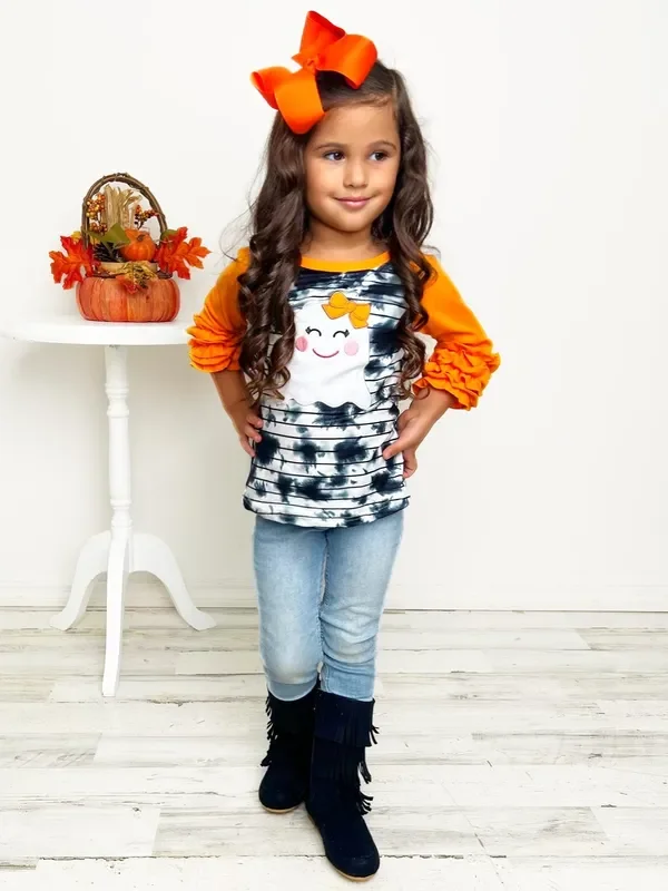 All Boo’d Up Tie Dye Raglan Top