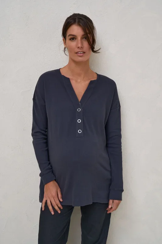 All For Us Waffle Henley – Slate