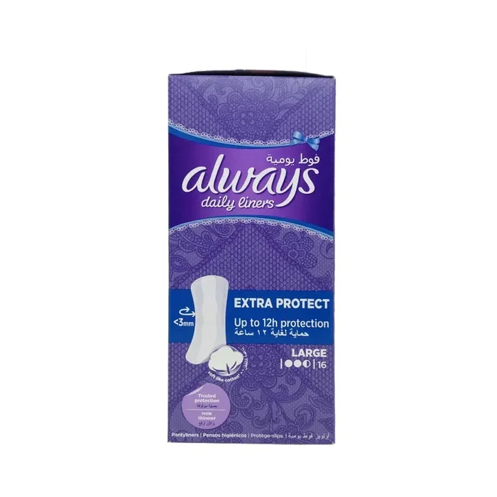 Always Daily Liners Extra Protect Large, 16 Liners