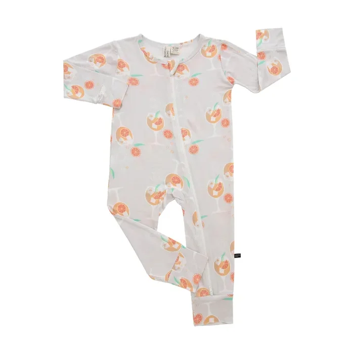 Amalfi Coast Aperol Spritz Gray Zippered Romper
