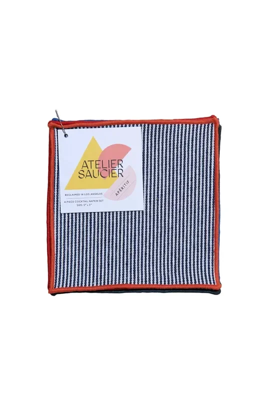 Americana Stripe Cocktail Napkins | Set Of 4