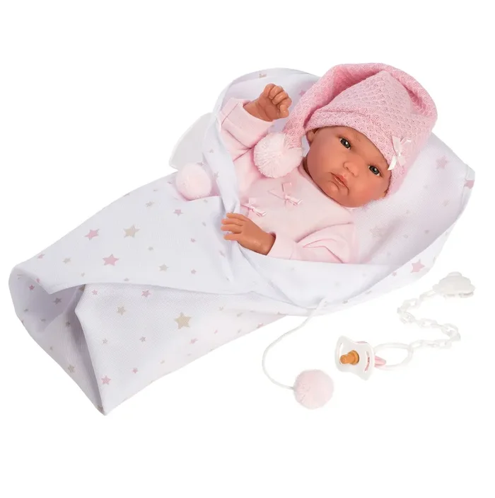 Anatomically Correct 13.8 ” Baby Doll Kaylee with Blanket and Stocking Cap