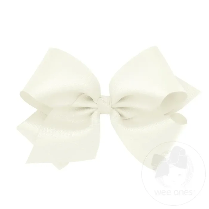 Antique White Classic Grosgrain Hair Bow (Knot Wrap)