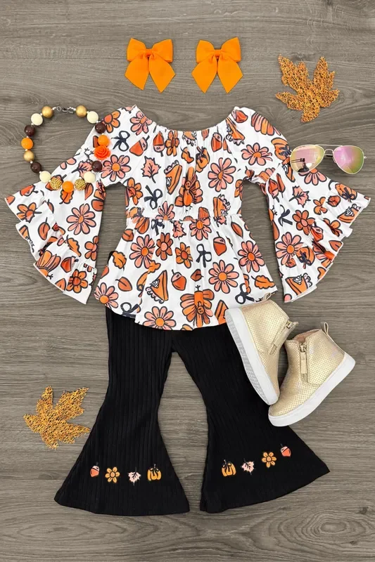 Autumn Ribbed Flare Pant Set