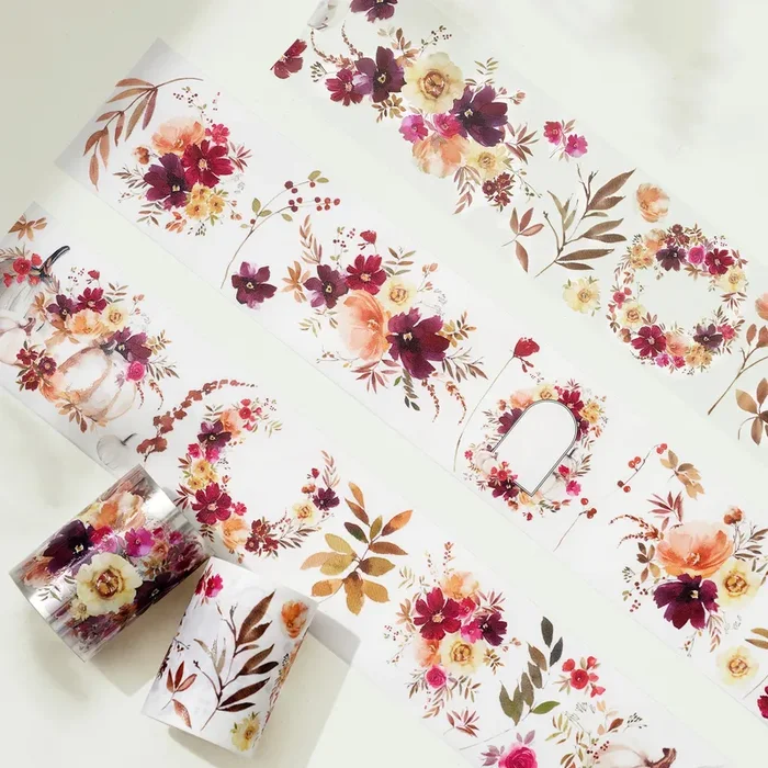 Autumn Rose Wide Washi / PET Tape by The Washi Tape Shop